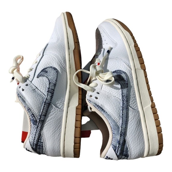 NEW Deadstock Nike Dunk Low Washed Denim Mens Size 8 Women's 9.5 FN6881-100 DS - Picture 2 of 12
